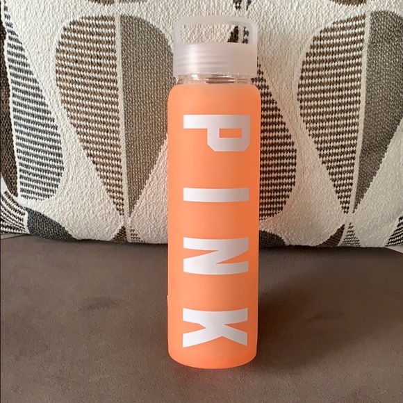 PINK Victoria's Secret Other - PINK COLLEGIATE GLASS WATER BOTTLE IN ORANGE 20oz.